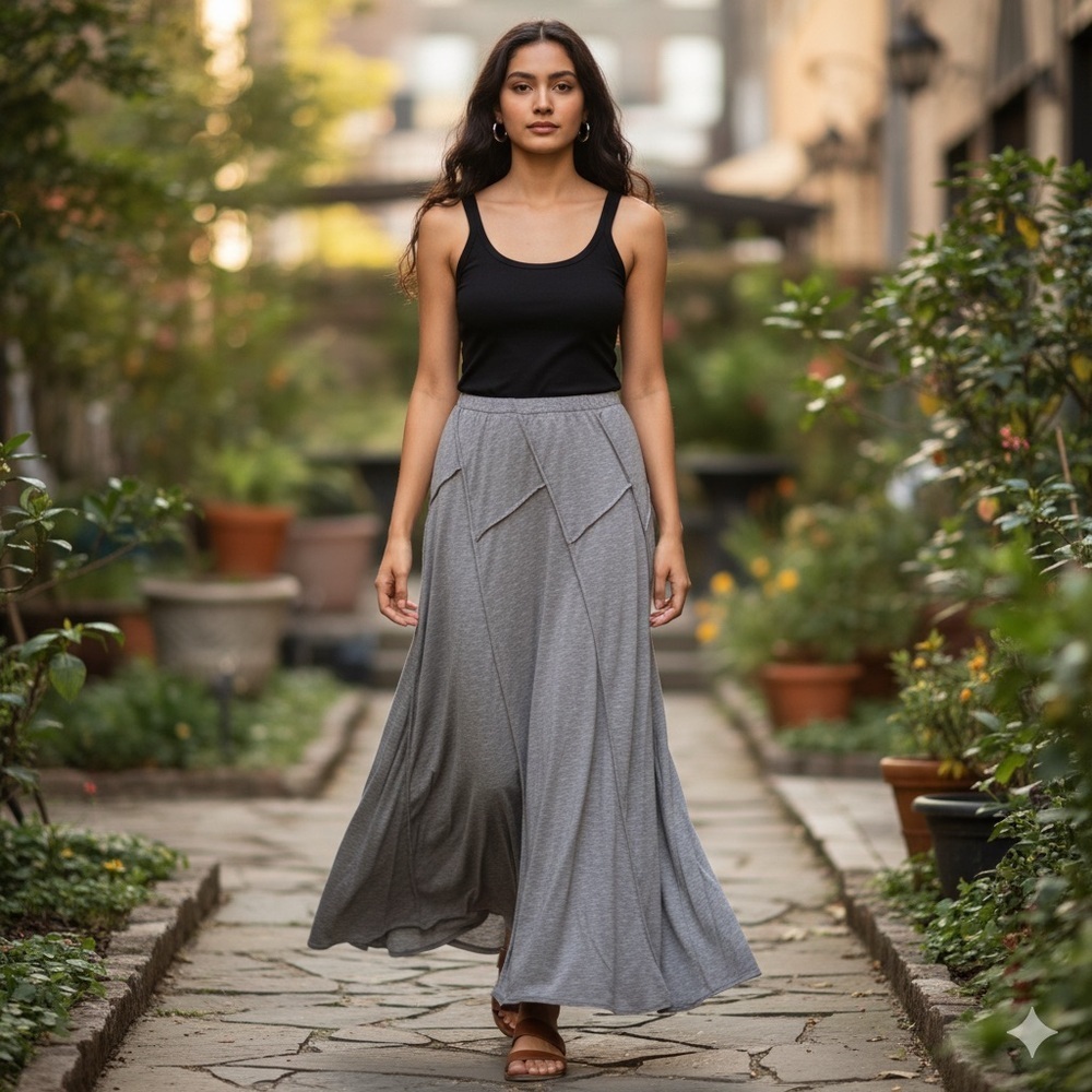 Max Edition Charcoal Maxi Skirt
